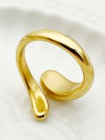 304 Stainless Steel 14K Gold Plated Retro Simple Style Plating Snake Rings main image 3