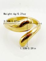 304 Stainless Steel 14K Gold Plated Retro Simple Style Plating Snake Rings main image 2