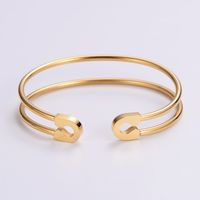 Simple Style Love Tree Heart Shape 304 Stainless Steel 18K Gold Plated Rose Gold Plated Artificial Rhinestones Bangle In Bulk sku image 3