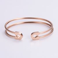 Simple Style Love Tree Heart Shape 304 Stainless Steel 18K Gold Plated Rose Gold Plated Artificial Rhinestones Bangle In Bulk sku image 4