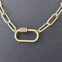 Ig Style Elegant Geometric Copper Plating Inlay Zircon 18k Gold Plated Pendant Necklace main image 5