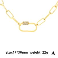 Ig Style Elegant Geometric Copper Plating Inlay Zircon 18k Gold Plated Pendant Necklace sku image 1