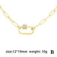 Ig Style Elegant Geometric Copper Plating Inlay Zircon 18k Gold Plated Pendant Necklace main image 2