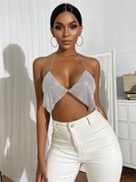Women's Bandeau Tank Tops Backless Sexy Solid Color main image 6