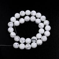 Natural White Turquoise Loose Black Thread Pine Round Beads Diy Jewelry Accessories sku image 5