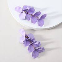 1 Pair Simple Style Petal Arylic Stoving Varnish Women's Drop Earrings main image 3