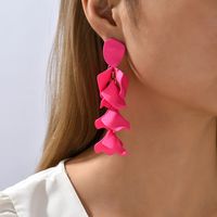1 Pair Simple Style Petal Arylic Stoving Varnish Women's Drop Earrings main image 4
