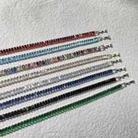 Le Cuivre Plaqué Rhodium Style Classique Incruster Coloré Zircon Bracelets main image 5