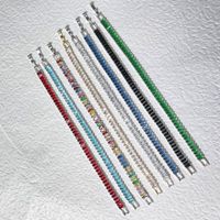 Le Cuivre Plaqué Rhodium Style Classique Incruster Coloré Zircon Bracelets main image 1