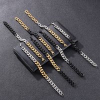 Hip-Hop Punk Color Block Stainless Steel Titanium Steel 18K Gold Plated Men'S Bracelets main image 1