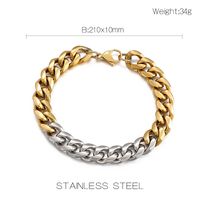 Hip-Hop Punk Color Block Stainless Steel Titanium Steel 18K Gold Plated Men'S Bracelets main image 2