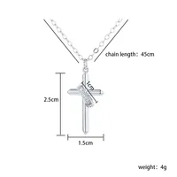201 Stainless Steel Alloy Casual Hip-Hop Punk Cross Pendant Necklace main image 4