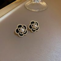 1 Pair Elegant Square Heart Shape Bow Knot Copper Plating Inlay Rhinestones Pearl Drop Earrings Ear Studs sku image 17
