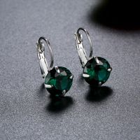 1 Pair Elegant Round Plating Inlay Copper Zircon Rhodium Plated Earrings main image 9