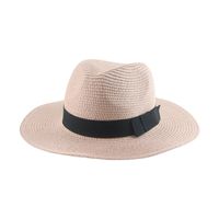 Unisex Basic Solid Color Flat Eaves Straw Hat sku image 2