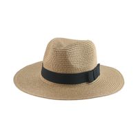 Unisex Basic Solid Color Flat Eaves Straw Hat sku image 5