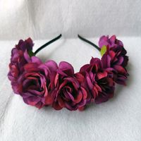 Ladies Garland Simulation Silk Rose Flower Headband Children's Hair Accessories sku image 1