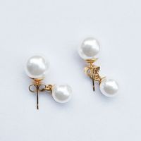 1 Pair Elegant Simple Style Round Plating Inlay 304 Stainless Steel Pearl Drop Earrings Ear Studs main image 3