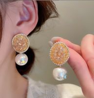 1 Pair Elegant Lady Classic Style Geometric Heart Shape Inlay Alloy Artificial Crystal Drop Earrings sku image 9