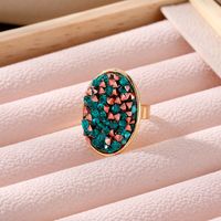 Wholesale Jewelry Vacation Oval Alloy Resin Open Ring sku image 2