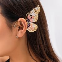 1 Piece Classic Style Butterfly Enamel Three-dimensional Iron Rhinestones Ear Clips main image 5
