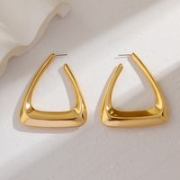 1 Pair Simple Style Triangle Three-dimensional Alloy Drop Earrings main image 4