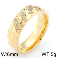 Titanium Steel 18K Gold Plated Simple Style Plating Waves sku image 8