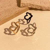 Wholesale Jewelry Simple Style Heart Shape Alloy 14k Gold Plated Hollow Out Open Ring main image 5