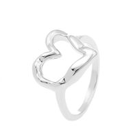 Wholesale Jewelry Simple Style Heart Shape Alloy 14k Gold Plated Hollow Out Open Ring sku image 1