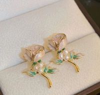 1 Pair Elegant Basic Lady Geometric Flower Butterfly Inlay Alloy Artificial Crystal Drop Earrings sku image 7