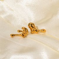 1 Pair Ig Style Irregular Asymmetrical Plating Stainless Steel 18k Gold Plated Ear Studs main image 3