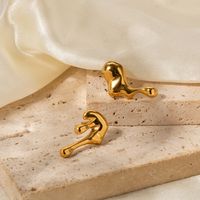 1 Pair Ig Style Irregular Asymmetrical Plating Stainless Steel 18k Gold Plated Ear Studs main image 1