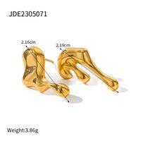 1 Pair Ig Style Irregular Asymmetrical Plating Stainless Steel 18k Gold Plated Ear Studs sku image 1