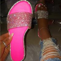 Women's Casual Solid Color Rhinestone Round Toe Slides Slippers main image 4