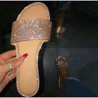 Women's Casual Solid Color Rhinestone Round Toe Slides Slippers main image 2