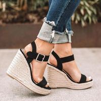 Women's Casual Solid Color Round Toe Ankle Strap Sandals sku image 2