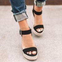 Women's Casual Solid Color Round Toe Ankle Strap Sandals main image 2