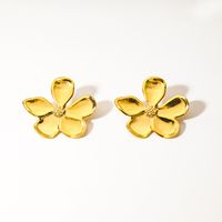 1 Pair Sweet Insect Flower Plating 304 Stainless Steel Turquoise 18K Gold Plated Ear Studs main image 4