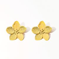 1 Pair Sweet Insect Flower Plating 304 Stainless Steel Turquoise 18K Gold Plated Ear Studs main image 5