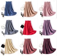 Summer Vacation Simple Style Solid Color Polyester Knee-length Skirts main image 1