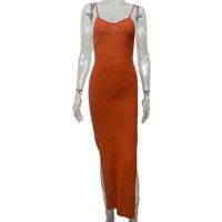 Women's Pencil Skirt Streetwear U Neck Sleeveless Solid Color Maxi Long Dress Street main image 2