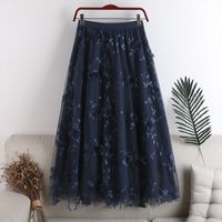 Summer Classic Style Solid Color Polyester Midi Dress Skirts main image 3