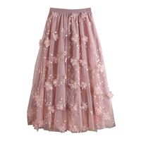 Summer Classic Style Solid Color Polyester Midi Dress Skirts main image 2