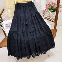 Summer Streetwear Solid Color Cotton Midi Dress Skirts main image 2