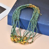 Ethnic Style Solid Color Turquoise Beaded Plating Necklace main image 1