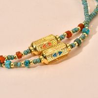 Ethnic Style Solid Color Turquoise Beaded Plating Necklace main image 5