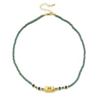 Ethnic Style Solid Color Turquoise Beaded Plating Necklace sku image 5