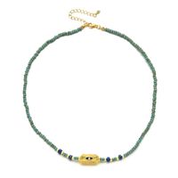 Ethnic Style Solid Color Turquoise Beaded Plating Necklace sku image 3