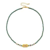 Ethnic Style Solid Color Turquoise Beaded Plating Necklace sku image 2