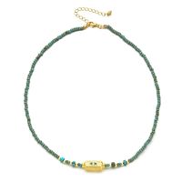 Ethnic Style Solid Color Turquoise Beaded Plating Necklace sku image 7